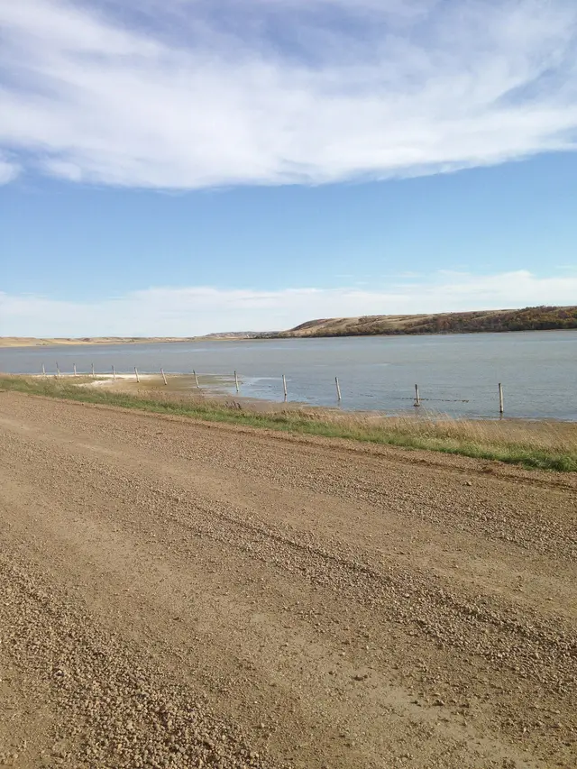 Willow Bunch Lake from the gravel road